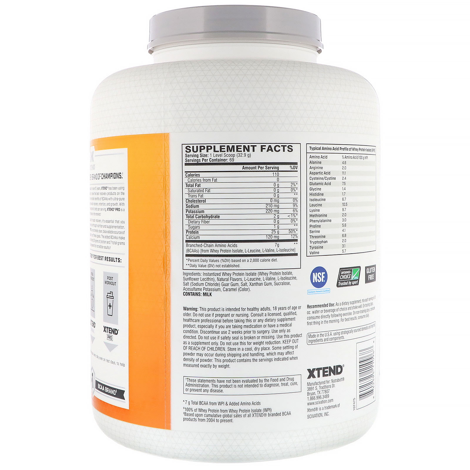 Scivation, Xtend Pro, Isolado de Whey, Shake de Caramelo Salgado, 2,27 kg (5 lb) - Imagem 2