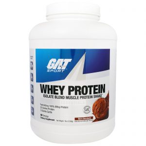 GAT, Whey Protein, Shake de Mistura de Proteína Isolada Muscular, Essenciais, Chocolate Rico, 2268 g