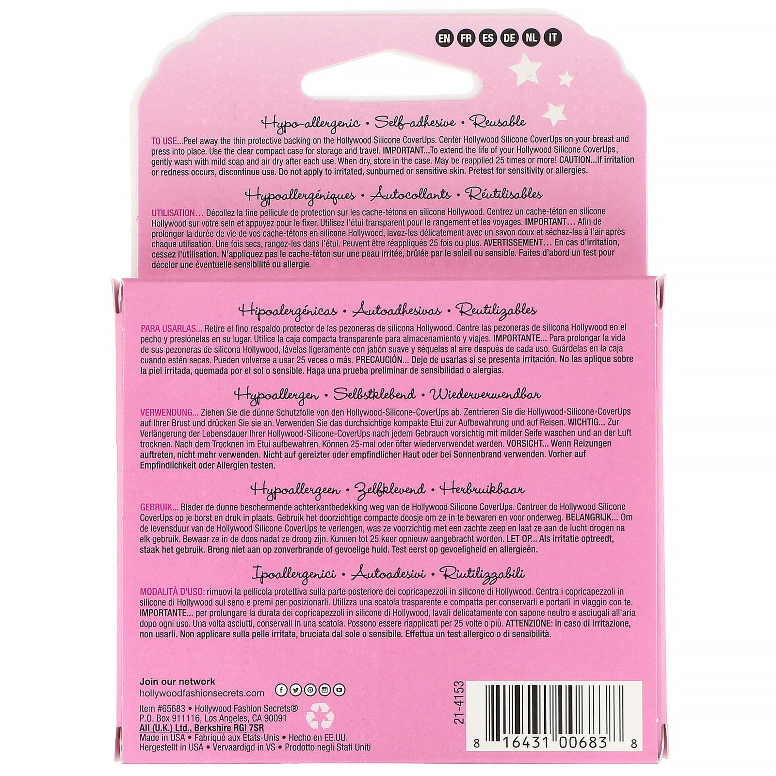 Hollywood Fashion Secrets, Sutiã de silicone aderente, Claro, 1 par - Imagem 2