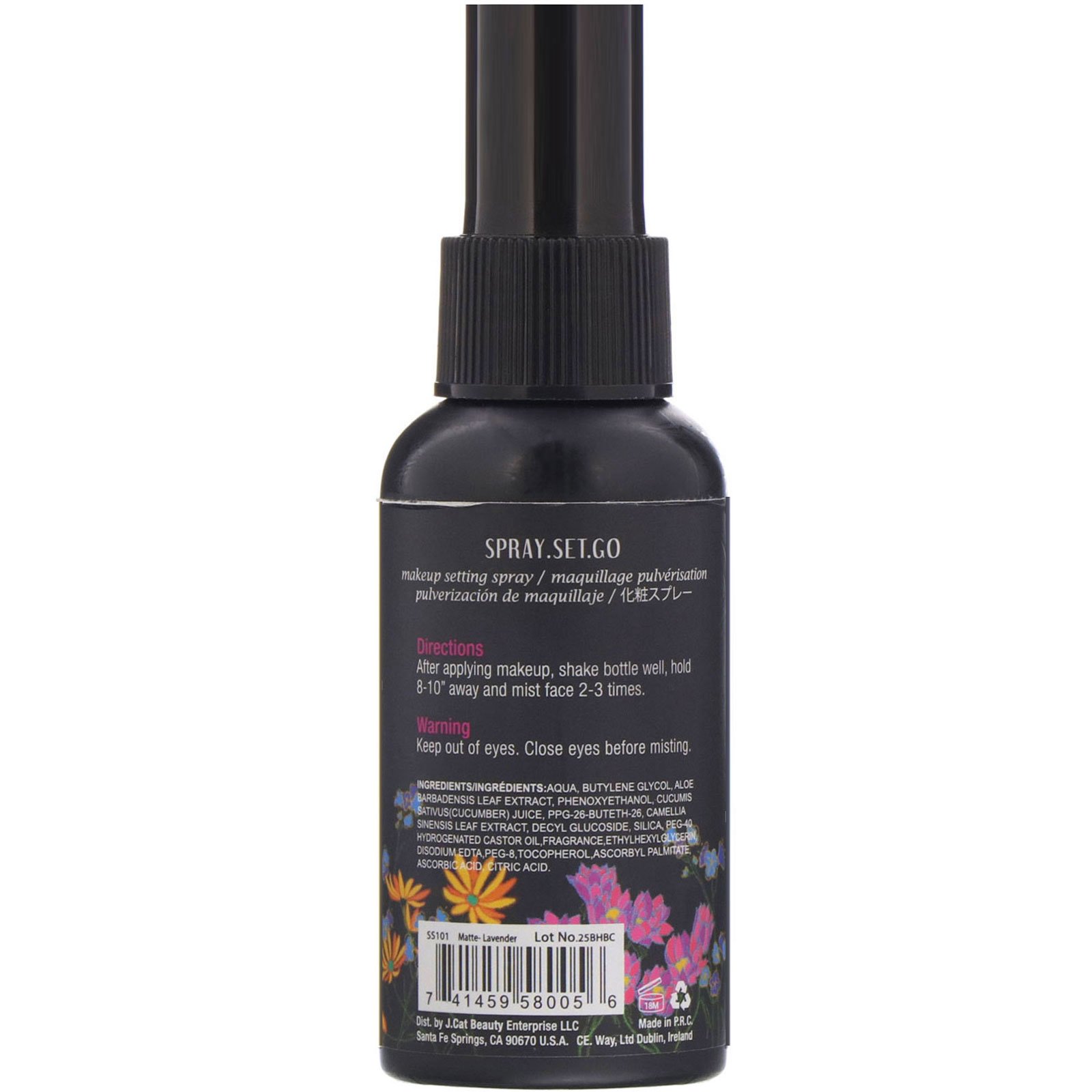 J.Cat Beauty, Spray fixador de maquiagem matte, SS101 Wildflowers, 80 ml - Imagem 2