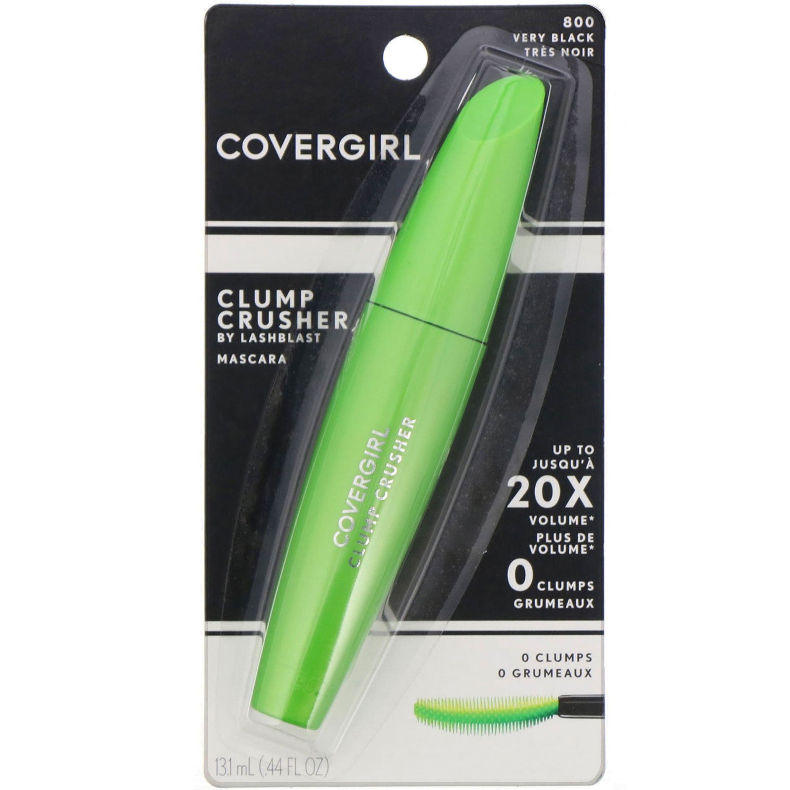 Covergirl, Rímel Clump Crusher, 800 Muito preto, 13,1 ml - Imagem 2
