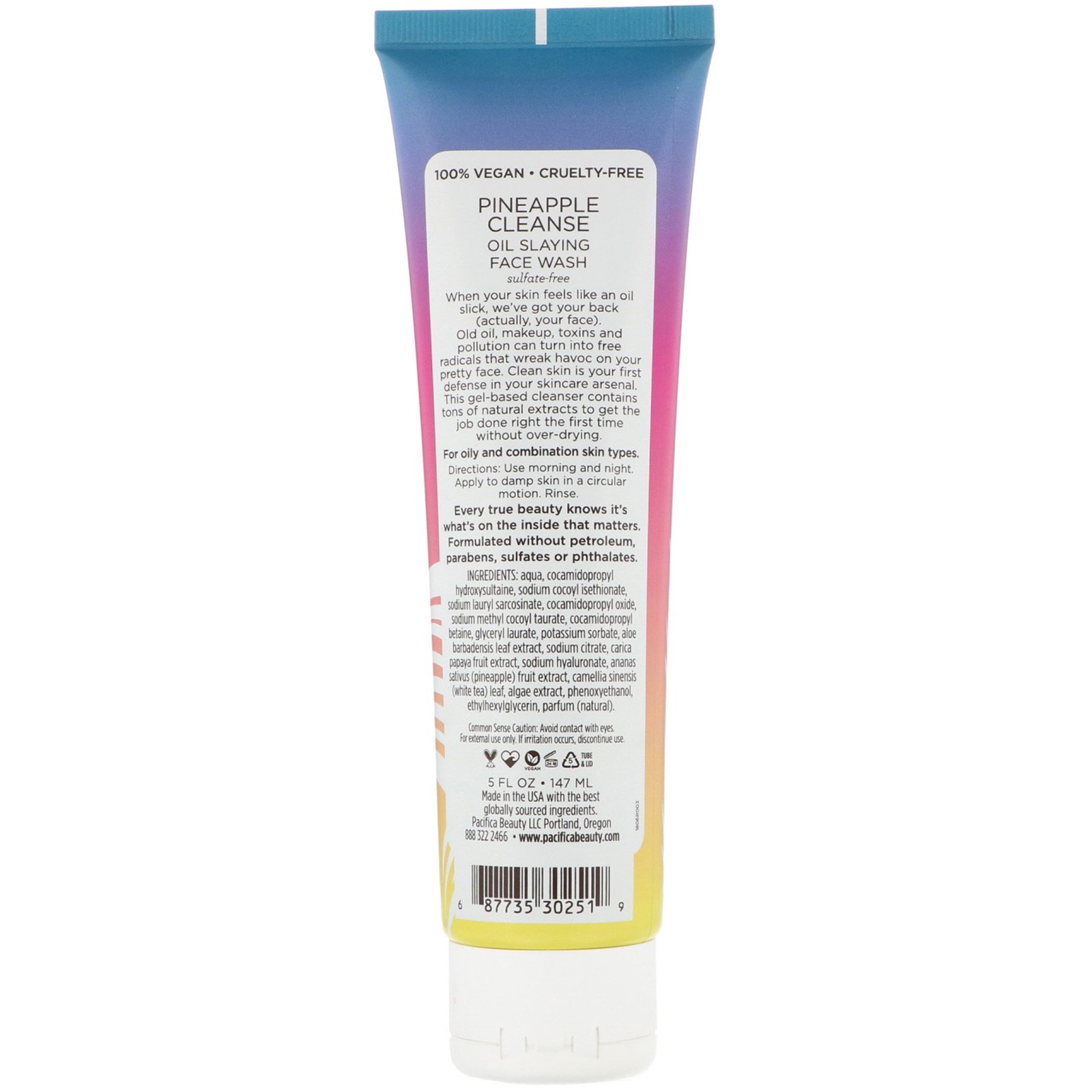 Pacifica, Pineapple Cleanse, Produto de Limpeza para o Rosto Removedor de Óleo, 5 fl oz (147 ml) - Imagem 2