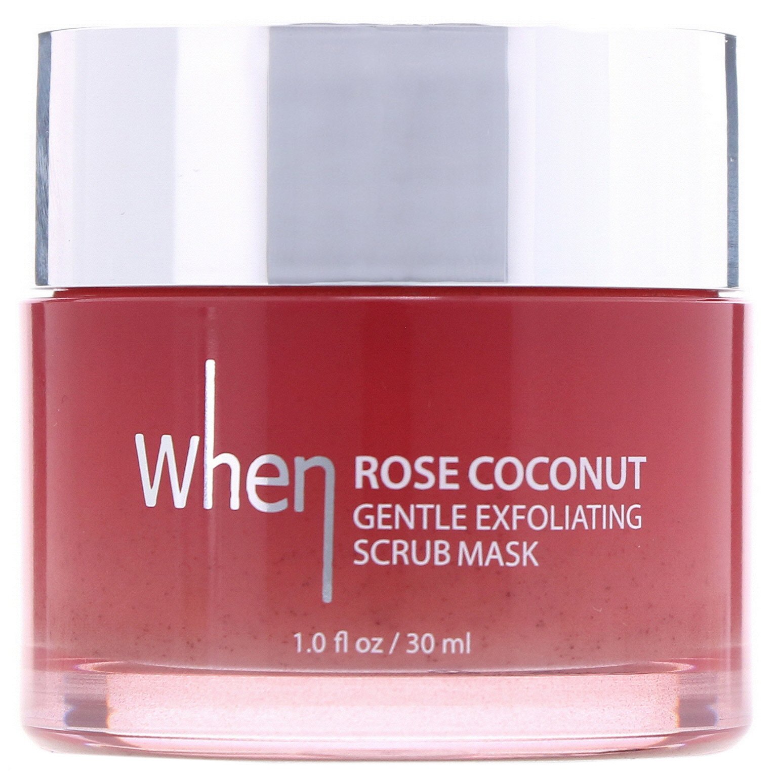 When Beauty, Máscara Esfoliante Suave de Água de Coco de Rosas, 30 ml (1,0 fl oz)