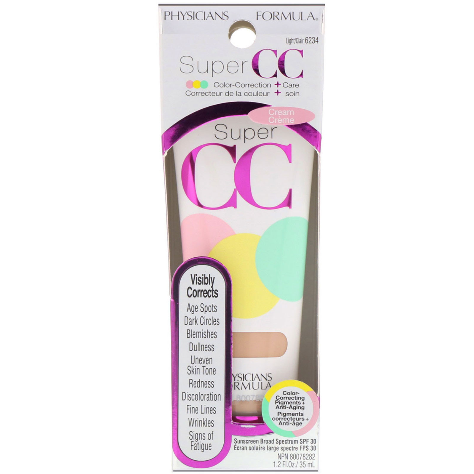 Physicians Formula, Super CC, Color-Correction + Care Cream, SPF 30, Light, 1.2 fl oz (35 ml) - Imagem 2