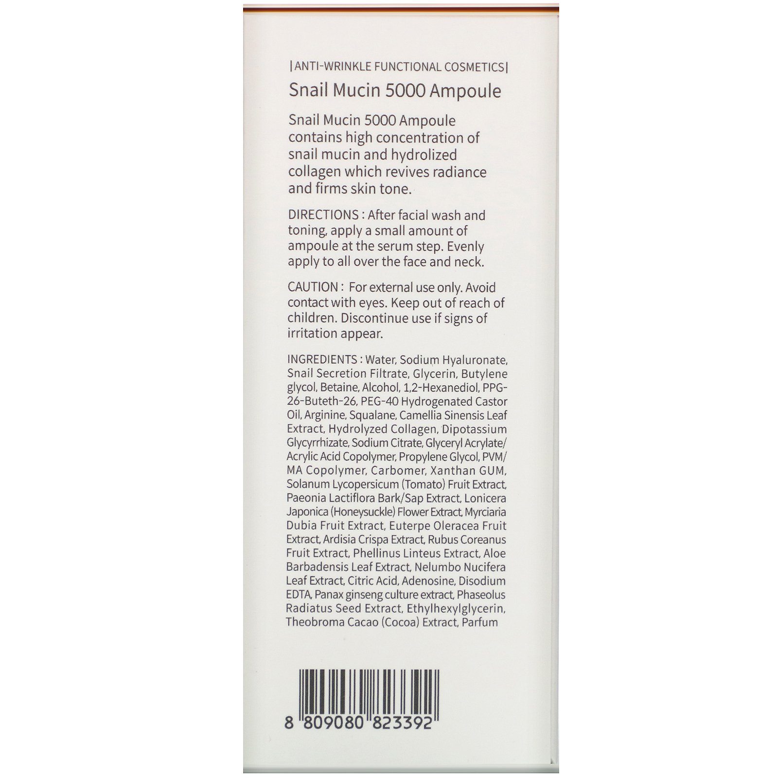 The Skin House, Snail Mucin 5000 Ampoule, 30 ml - Imagem 3