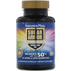 Nature's Plus, Sugar Armor, Sugar Blocker, Weight Loss Aid, 60 Vegetarian Capsules