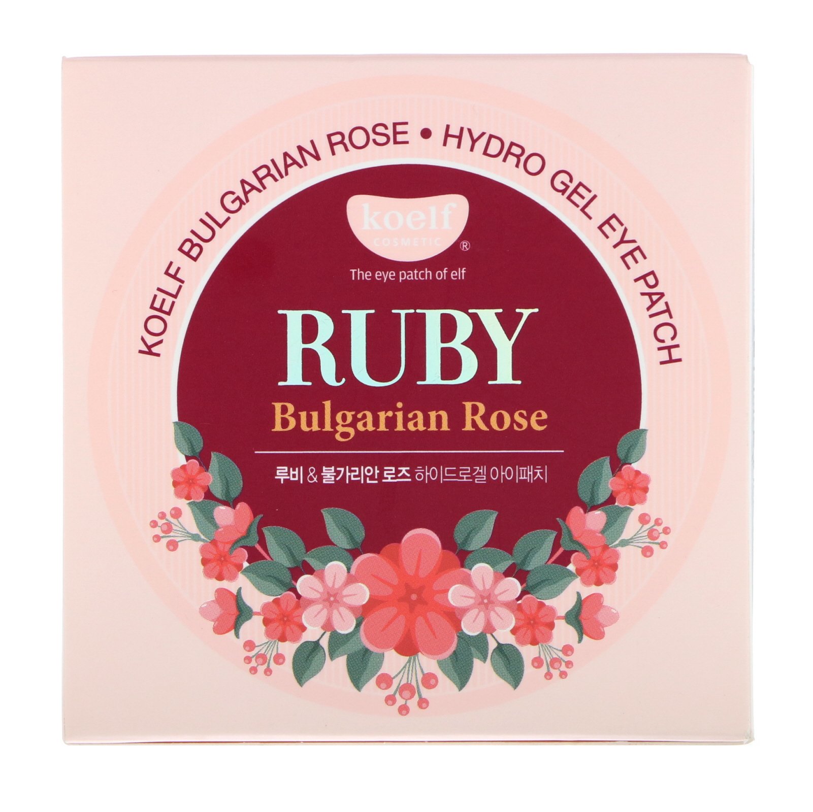 Koelf, Máscara para as Pálpebras de Hidrogel Ruby Bulgarian Rose, 60 Máscaras - Imagem 2