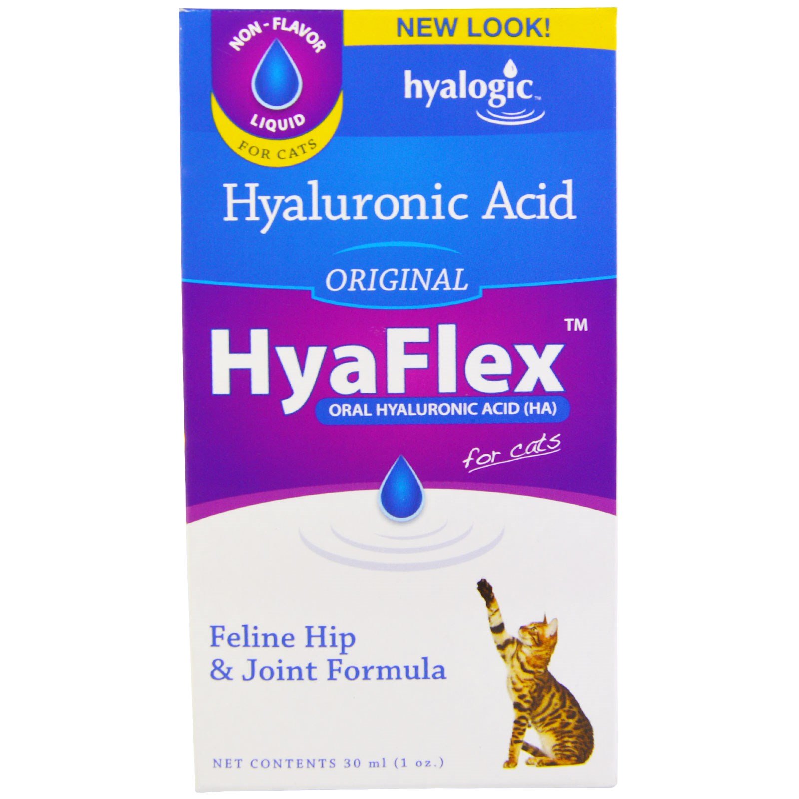 Hyalogic , Hialurônico Flexível para Gatos, Ácido Hialurônico (HA) via Oral, Original, 1 onça (30 mL)
