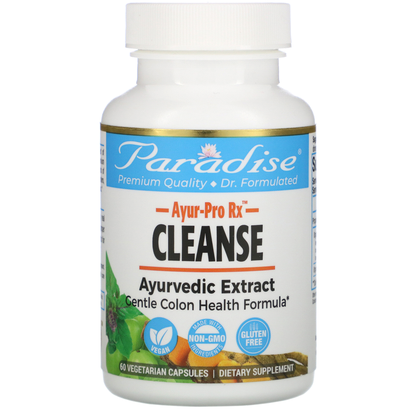 Paradise Herbs, AYRU Pro Rx, Cleanse, 60 Vegetarian Capsules - Imagem 3