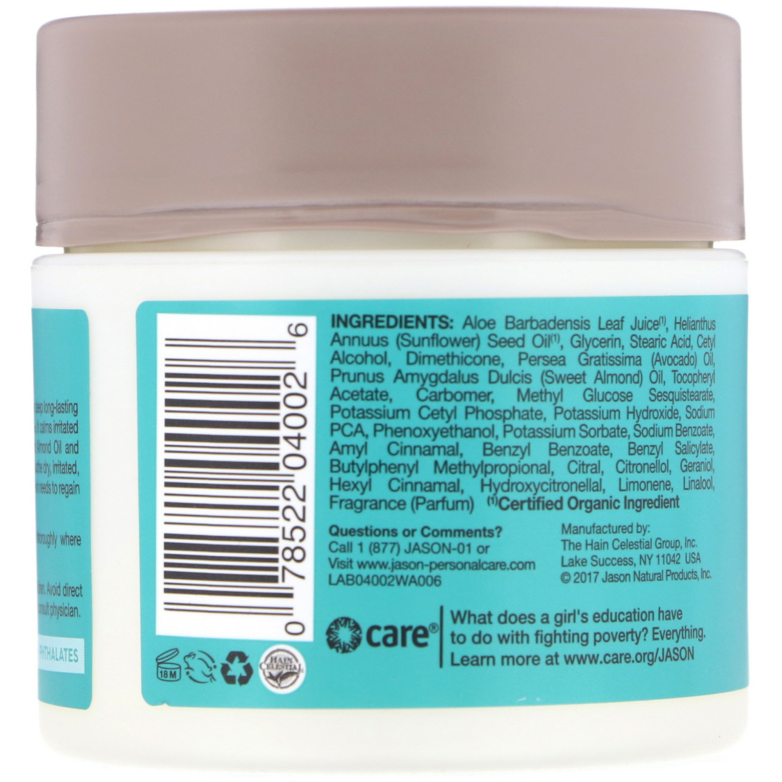 Jason Natural, Aloe Vera 84% Moisturizing Creme, 4 oz (113 g) - Imagem 2