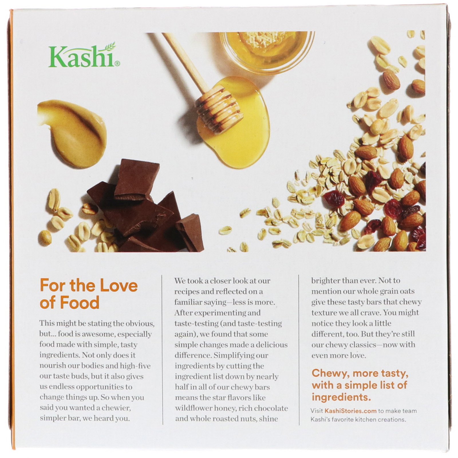 Kashi, Barrinhas de granola mastigáveis, Manteiga de amendoim, 6 barrinhas, 35 g cada - Imagem 2