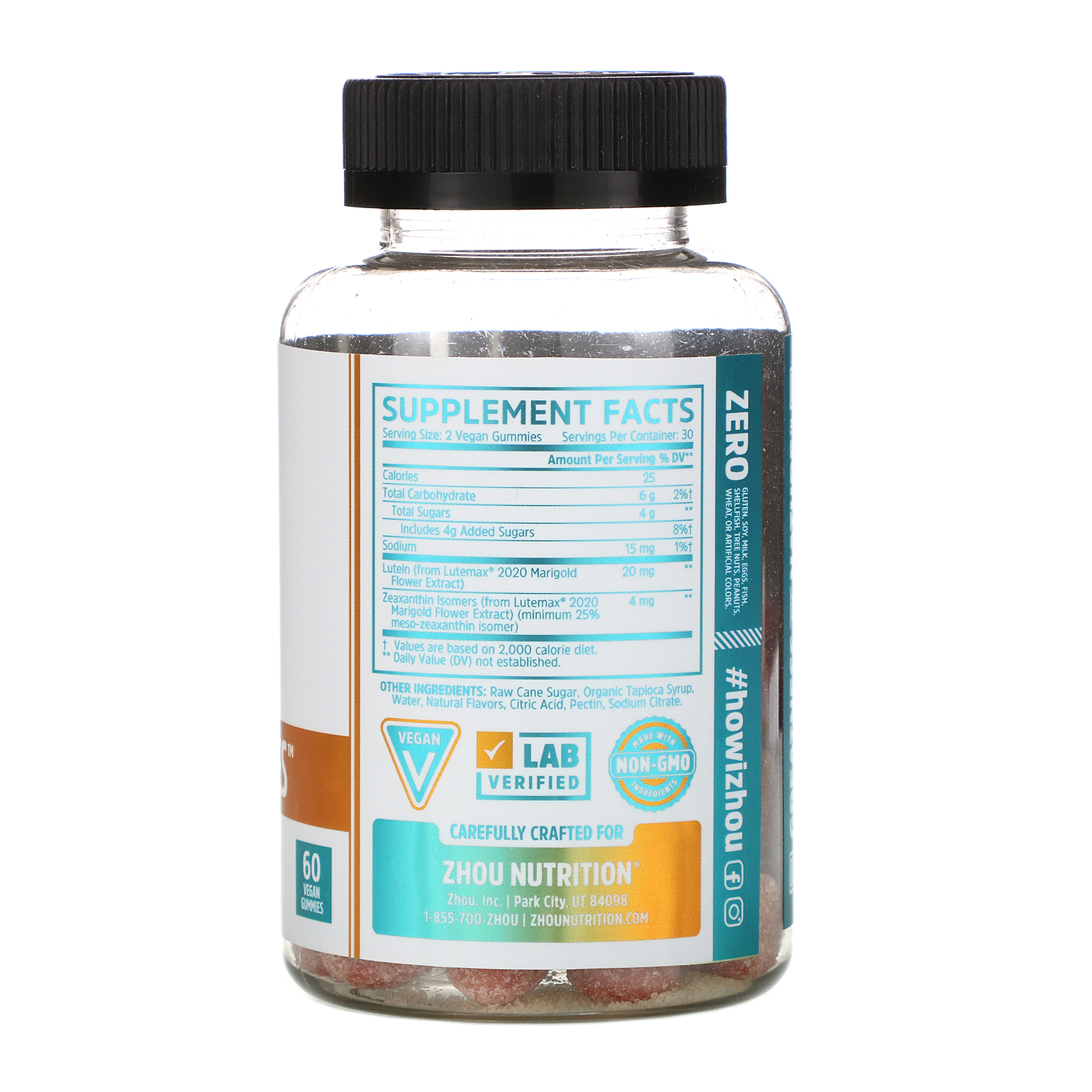 Zhou Nutrition, Screen Eyes, Tropical Berry, 60 Vegan Gummies - Imagem 2