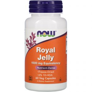 Now Foods, Geleia Real, 1.500 mg, 60 Cápsulas Vegetais