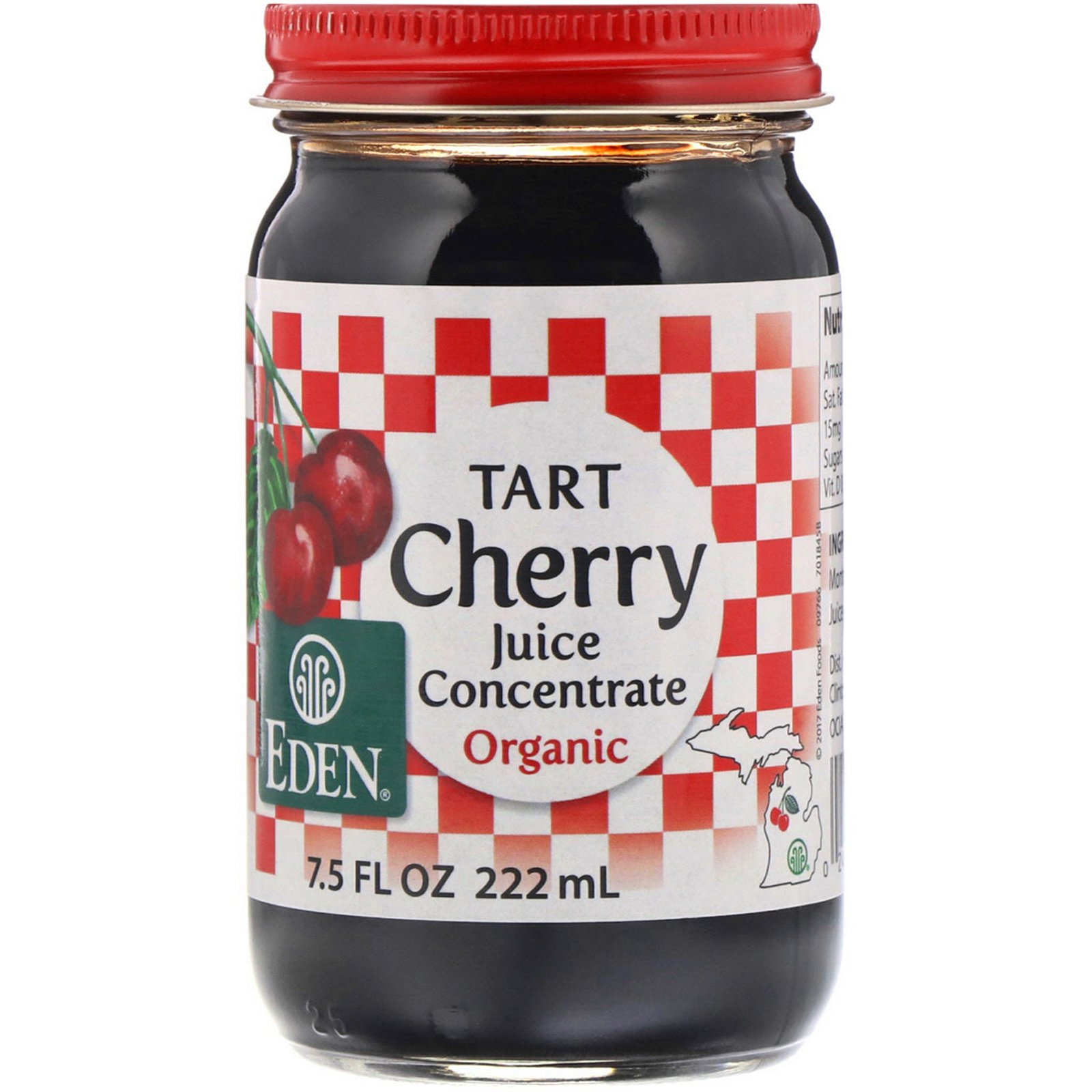 Eden Foods, Suco Concentrado de Cereja Ácida Orgânica, 7,5 onças fluidas (222 mL)