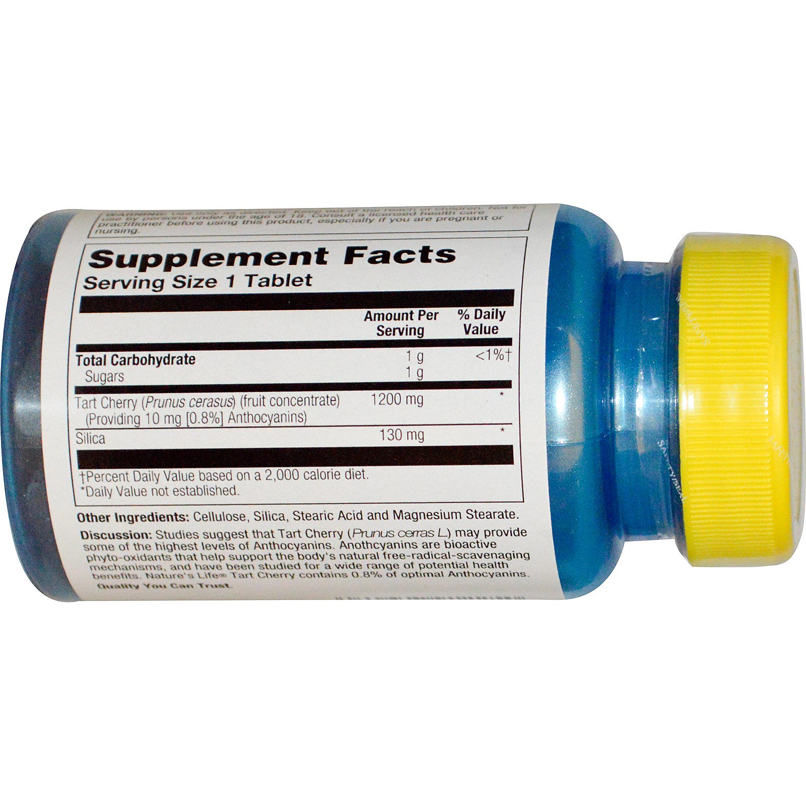 Nature's Life, Tart Cherry, 1.200 mg, 30 Comprimidos - Imagem 2