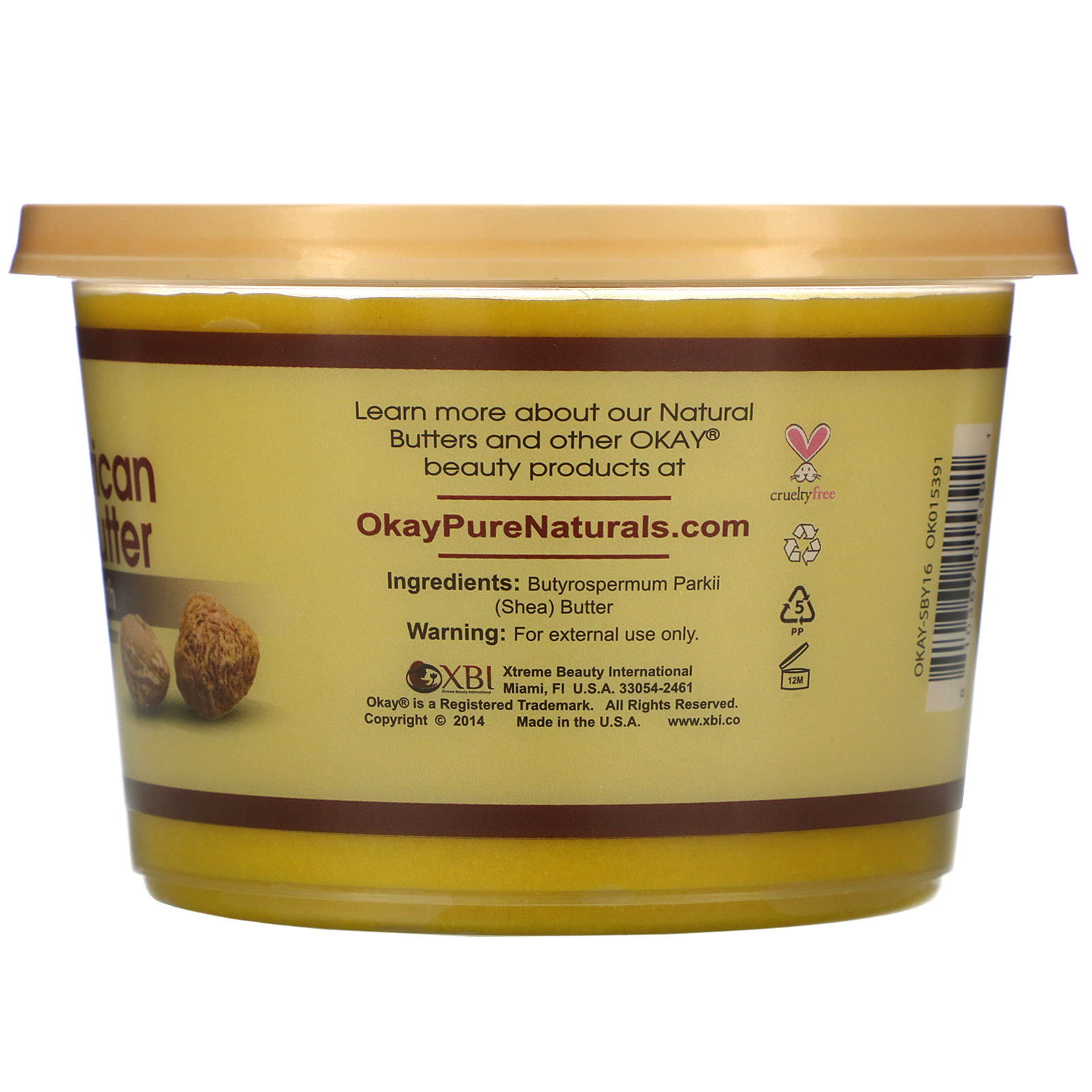 Okay Pure Naturals, African Shea Butter, Yellow Smooth, 13 oz (368 g) - Imagem 2