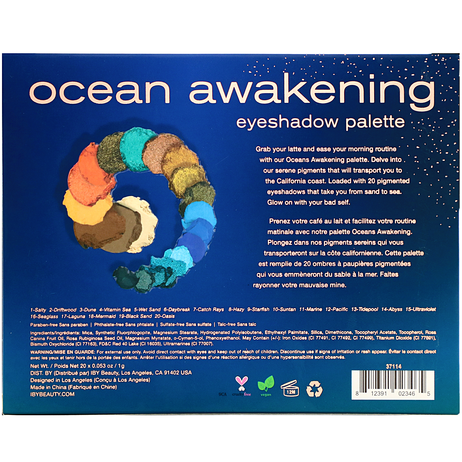 IBY Beauty, Eyeshadow Palette, Ocean Awakening, 0.7 oz (20 g) - Imagem 3