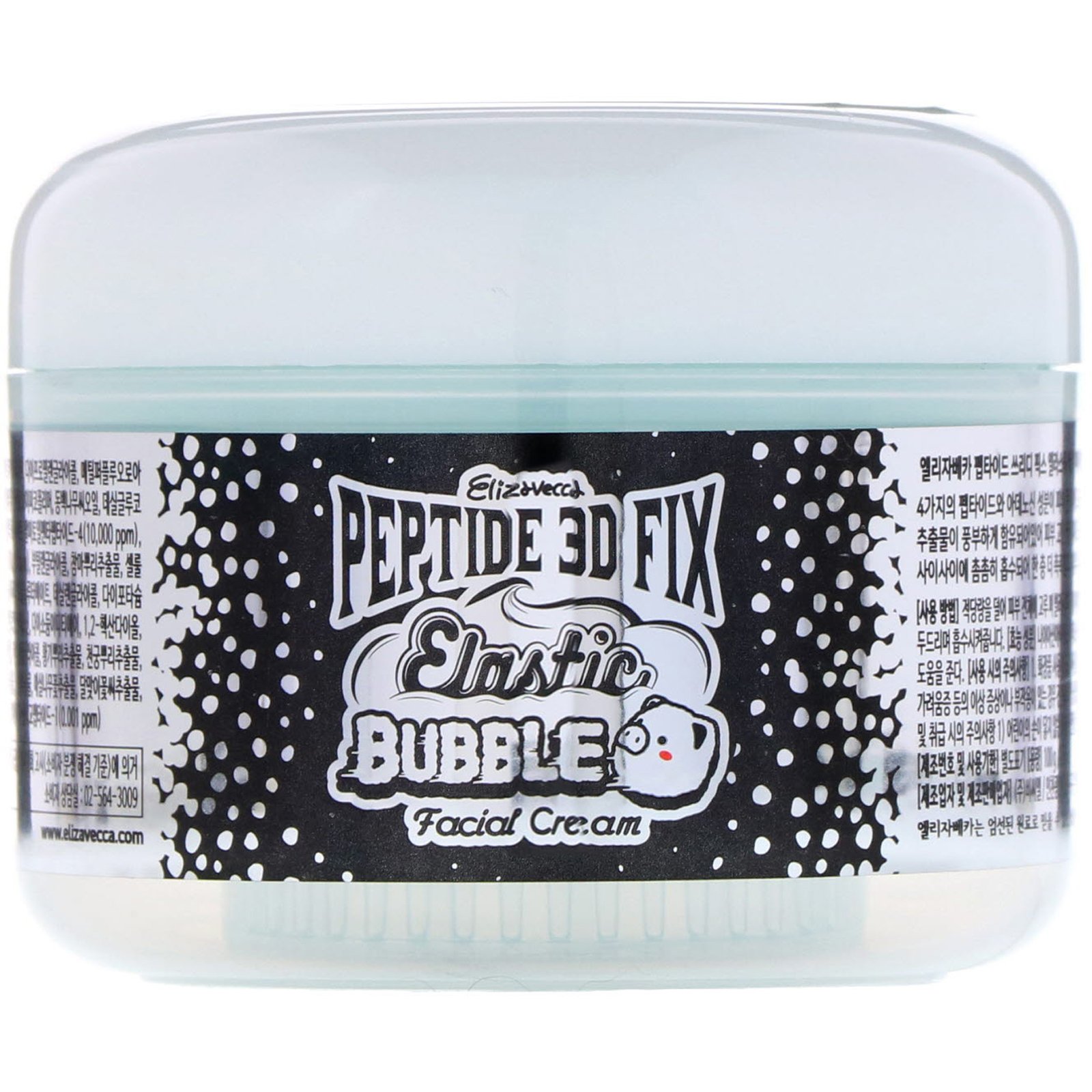Elizavecca, Creme Facial de Bolhas Elásticas 3D Fix com Peptídeos, 100 g