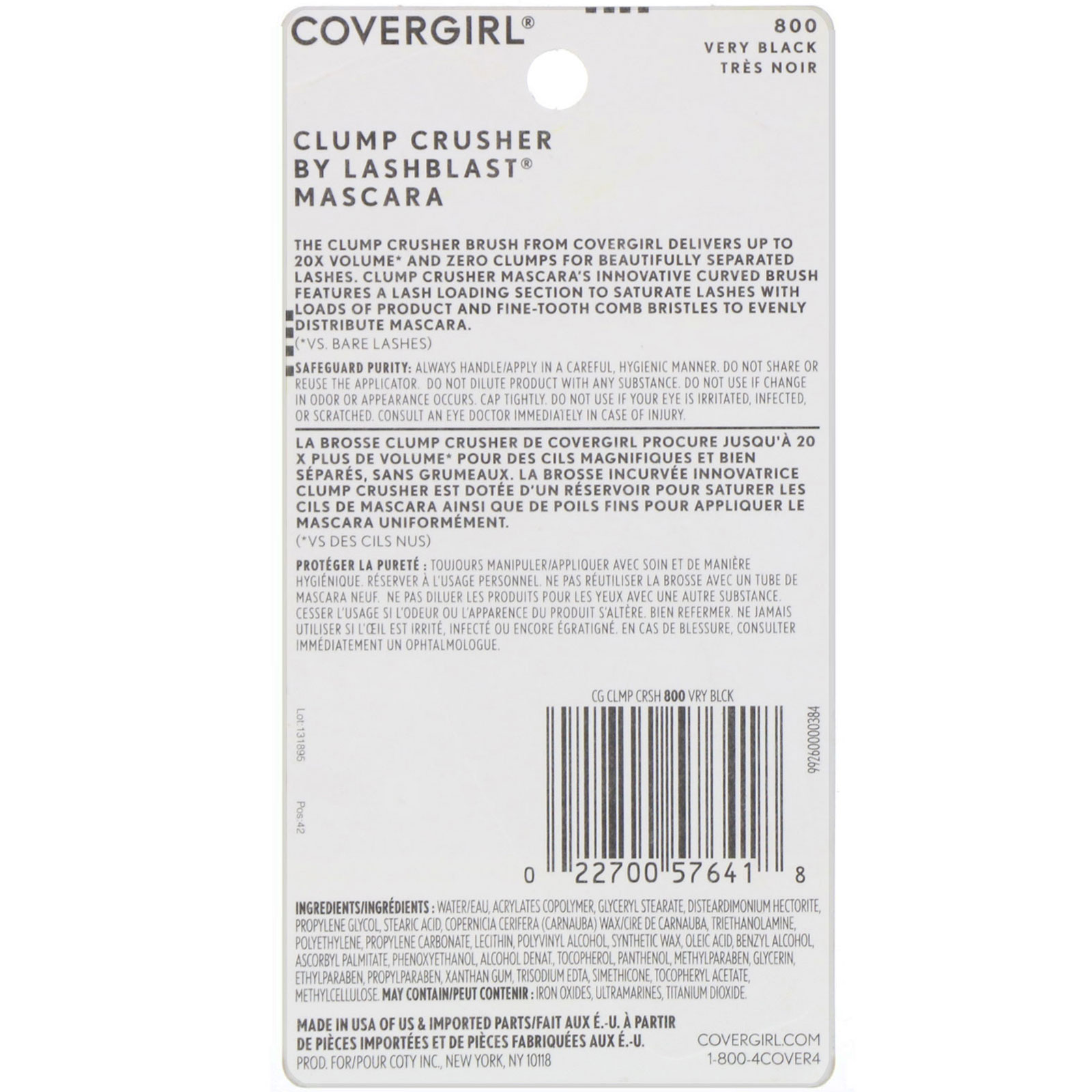 Covergirl, Rímel Clump Crusher, 800 Muito preto, 13,1 ml - Imagem 3