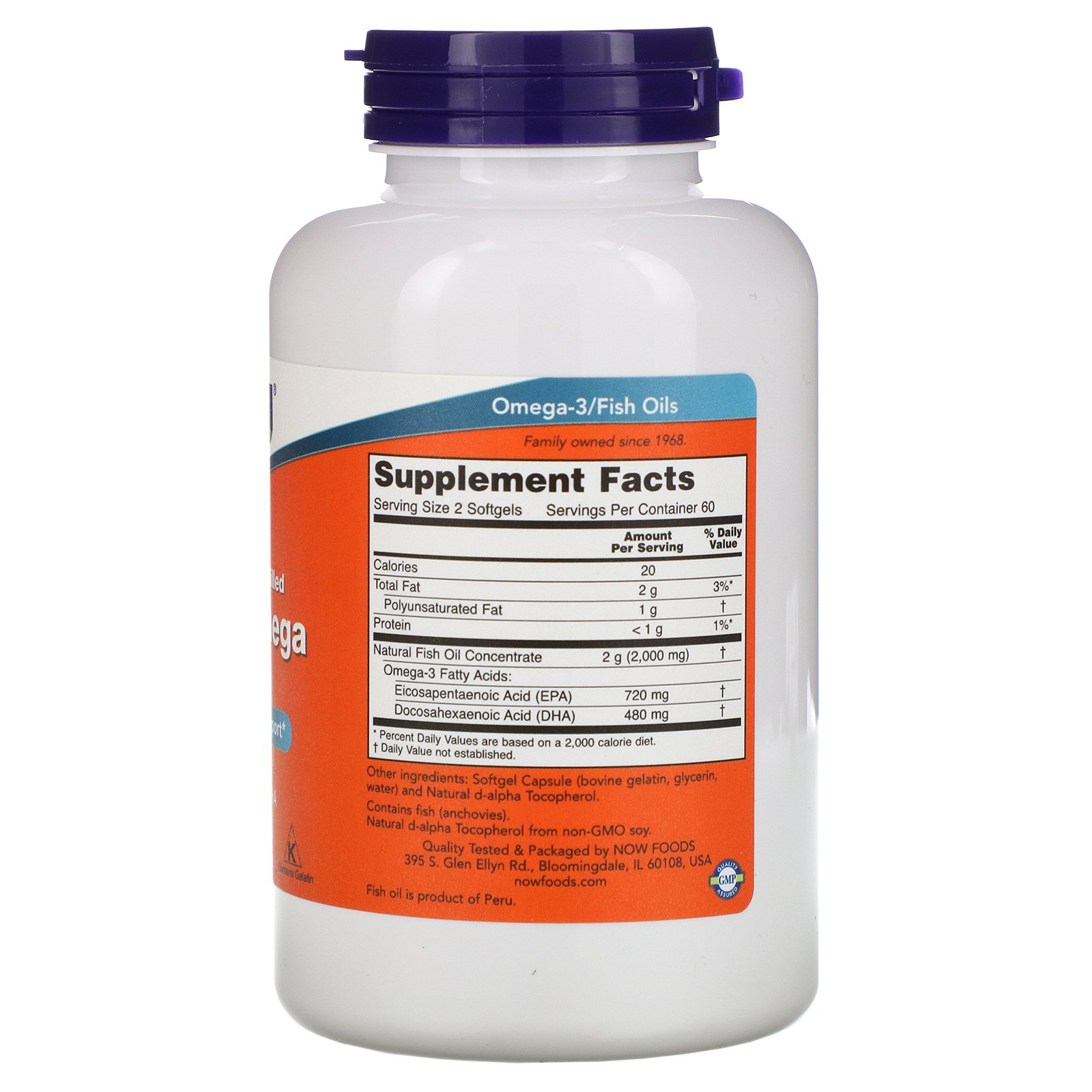Now Foods, Super Omega EPA, Destilado Molecularmente, 120 Cápsulas Softgel - Imagem 2