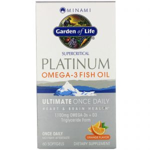 Minami Nutrition, Platinum, Óleo de Peixe Ômega-3, Sabor Laranja, 60 Cápsulas Softgel