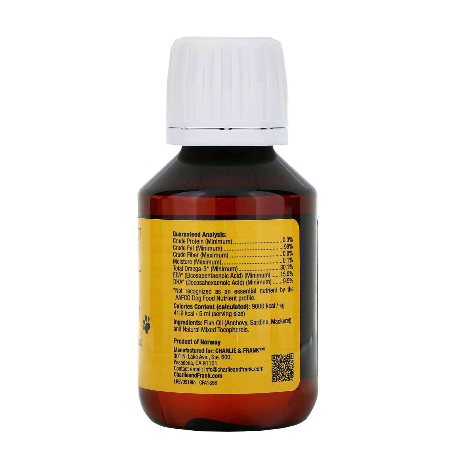 Charlie & Frank, Óleo de Peixe Ômega-3 para Animais de Estimação, Para Gatos e Cães, 100 ml (3,3 fl oz) - Imagem 2