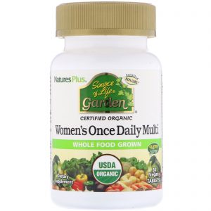 Nature's Plus, Jardim Fonte da Vida, Multi uma vez ao dia para mulheres, 30 tabletes Veganos