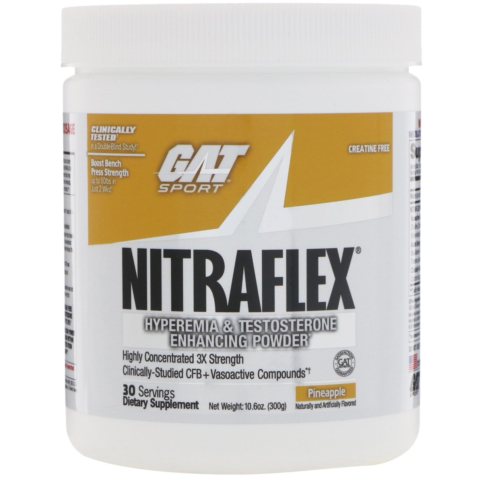 GAT, NITRAFLEX, Pineapple, 10.6 oz (300 g)
