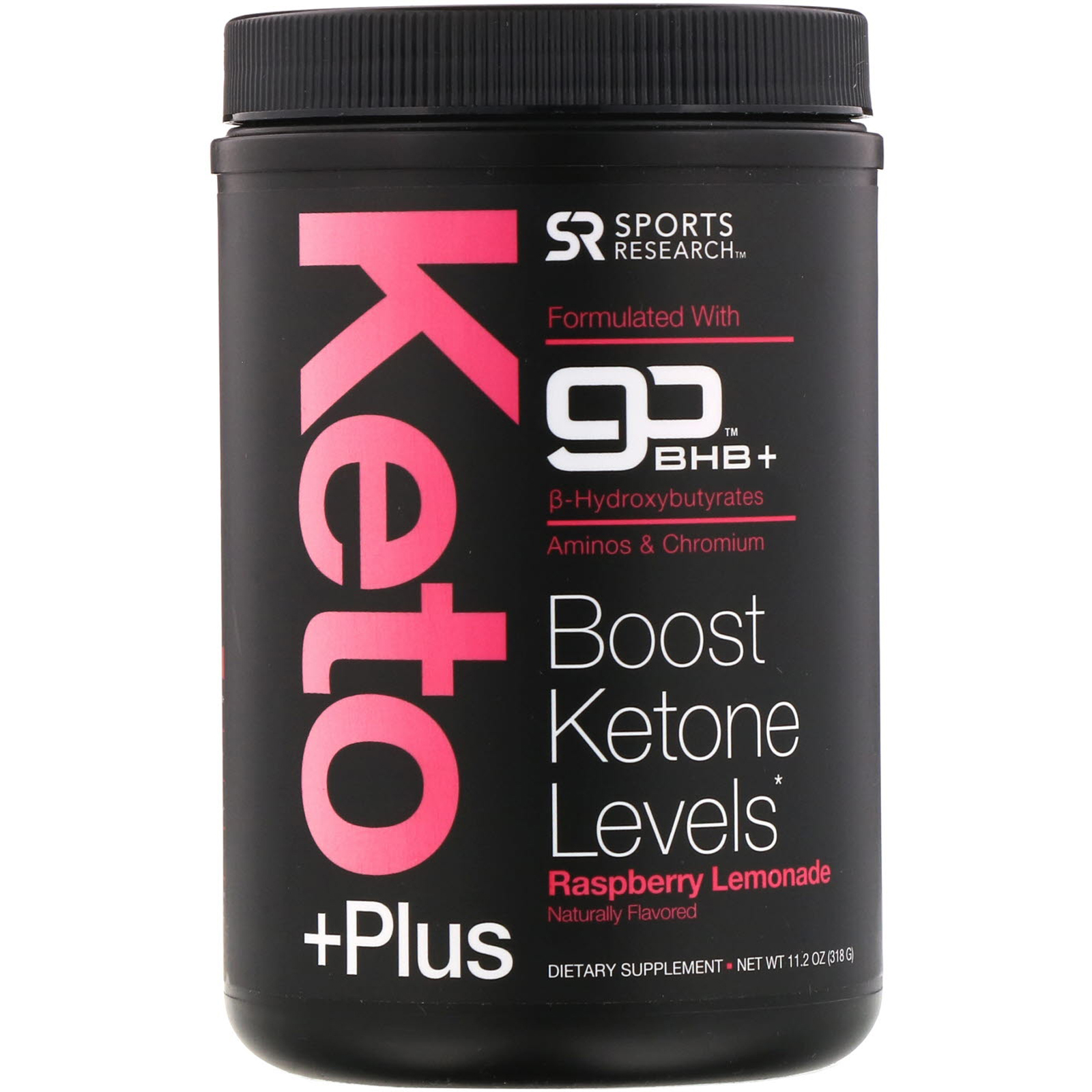 Sports Research, Keto Plus, GO BHB + MCT, Limonada Framboesa, 318 g (11,2 oz)