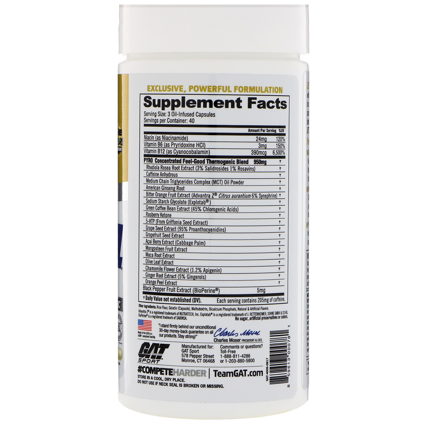 GAT, JetFUEL Pyro, 120 Oil-Infused Capsules - Imagem 2
