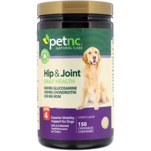 petnc NATURAL CARE, Saúde dos Quadris e Articulações, Nível 4, Sabor de Fígado, 150 Comprimidos Mastigáveis