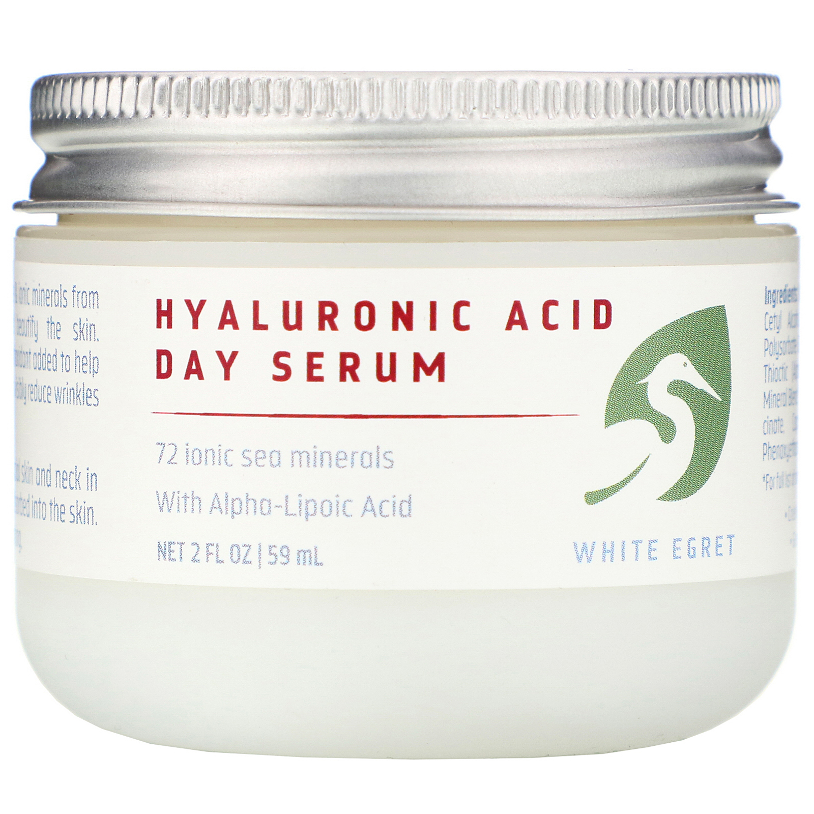 White Egret Personal Care, Ácido hialurônico, Sérum diurno, 59 ml (2 fl oz)