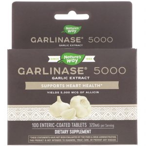 Nature's Way, Garlinase 5000, 320 mg, 100 Comprimidos de Revestimento Entérico