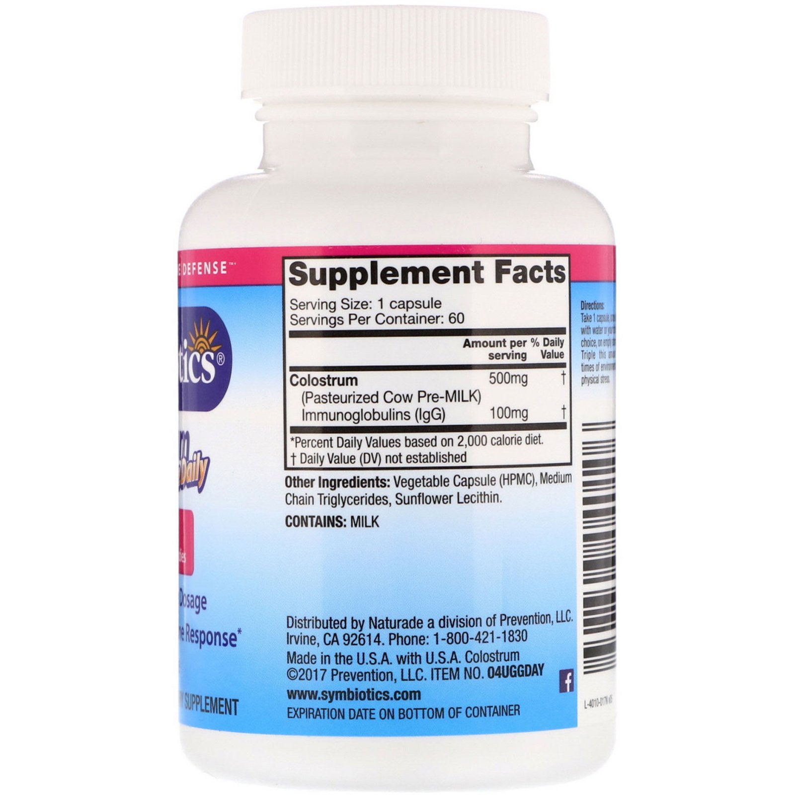 Symbiotics, Colostro, Um por Dia, 500 mg, 60 Cápsulas Vegetais - Imagem 2