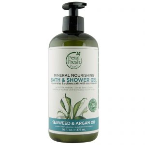 Petal Fresh, Pure, Banho Mineral Nutritivo & Gel de Banho, Algas e Óleo de Argania, 475 ml