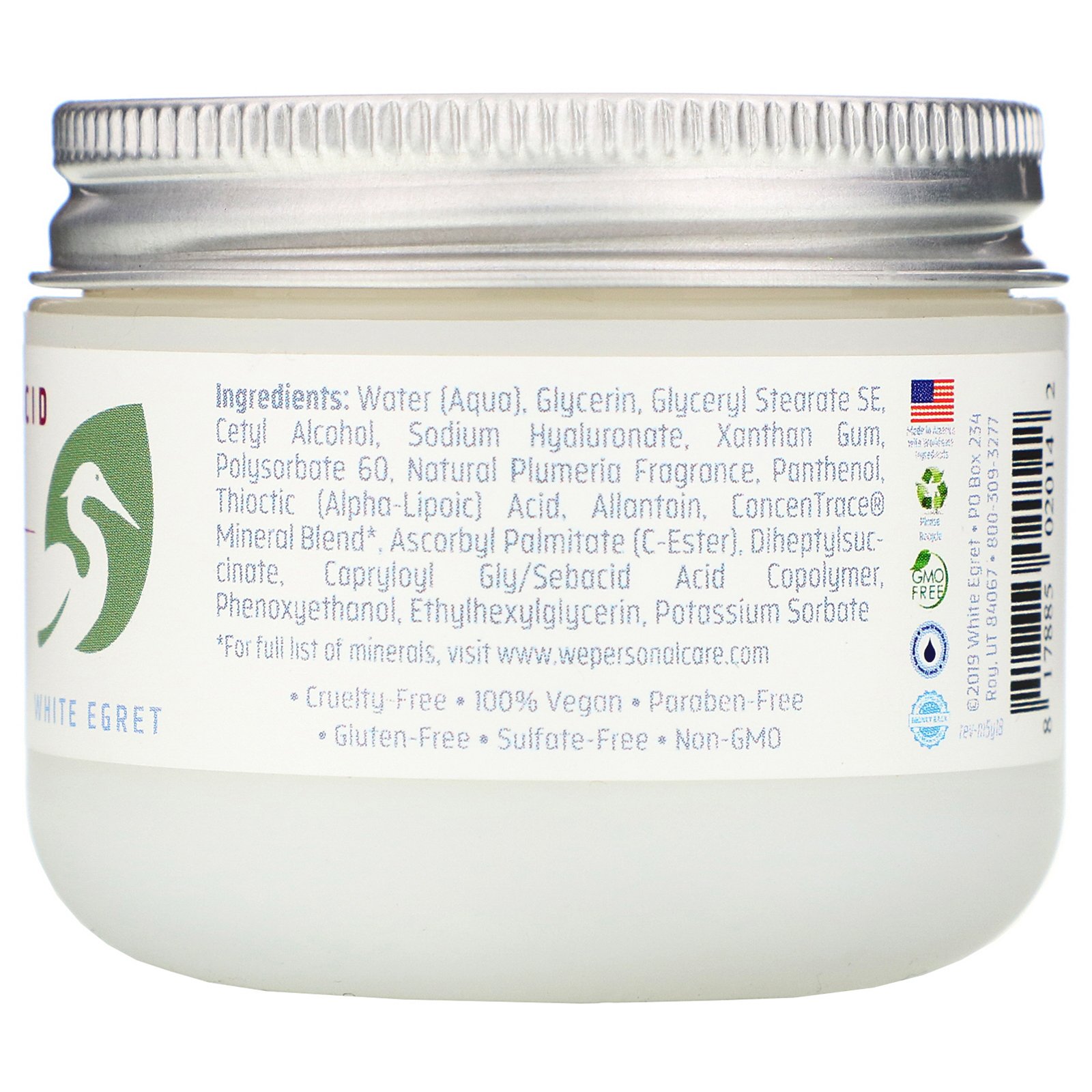 White Egret Personal Care, Ácido hialurônico, Sérum diurno, 59 ml (2 fl oz) - Imagem 2