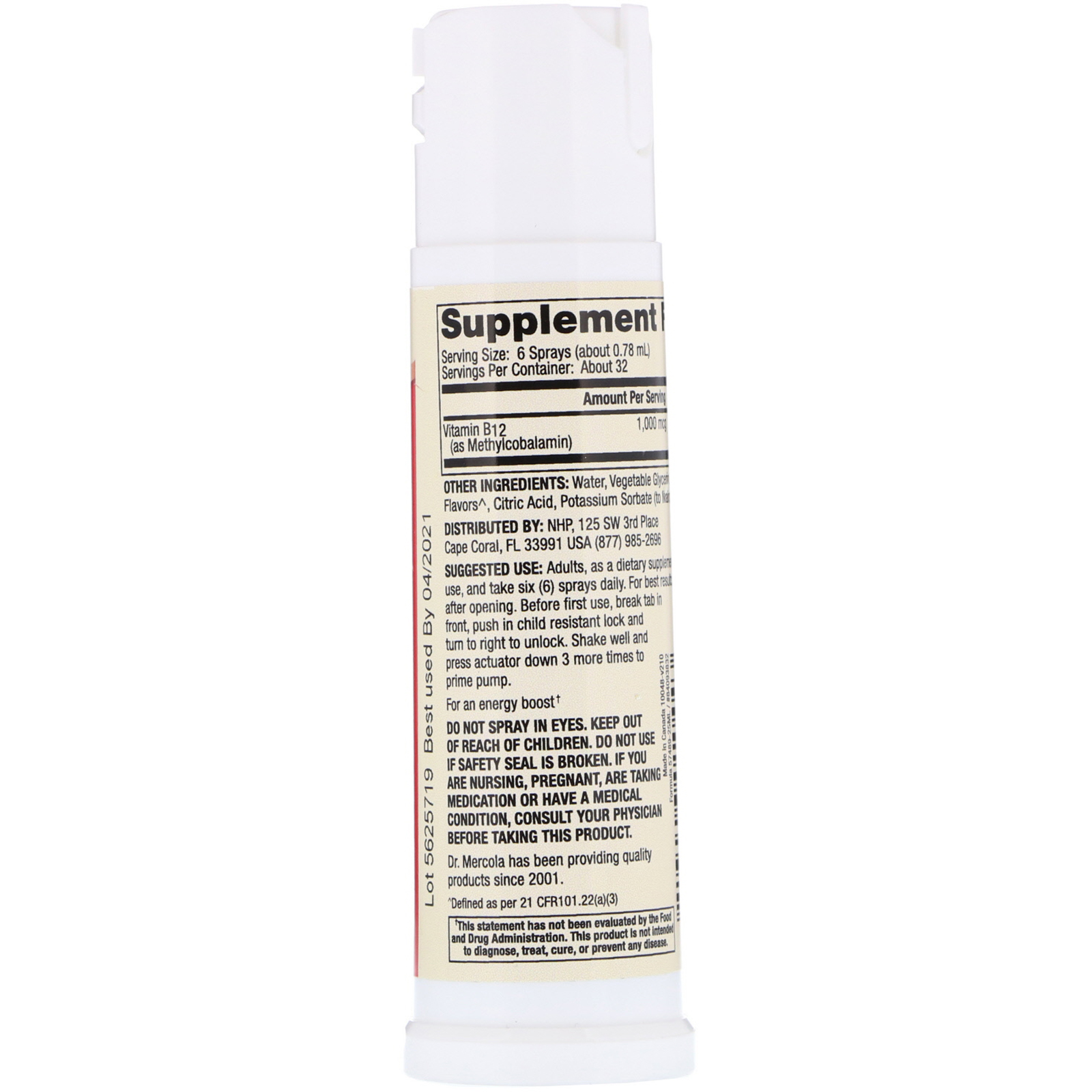 Dr. Mercola, Amplificador de energia vitamina B12, Sabor natural de amora, 0.85 fl oz (25 ml) - Imagem 2