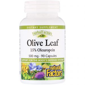 Natural Factors, Folha de Oliva, 500 mg, 90 Cápsulas