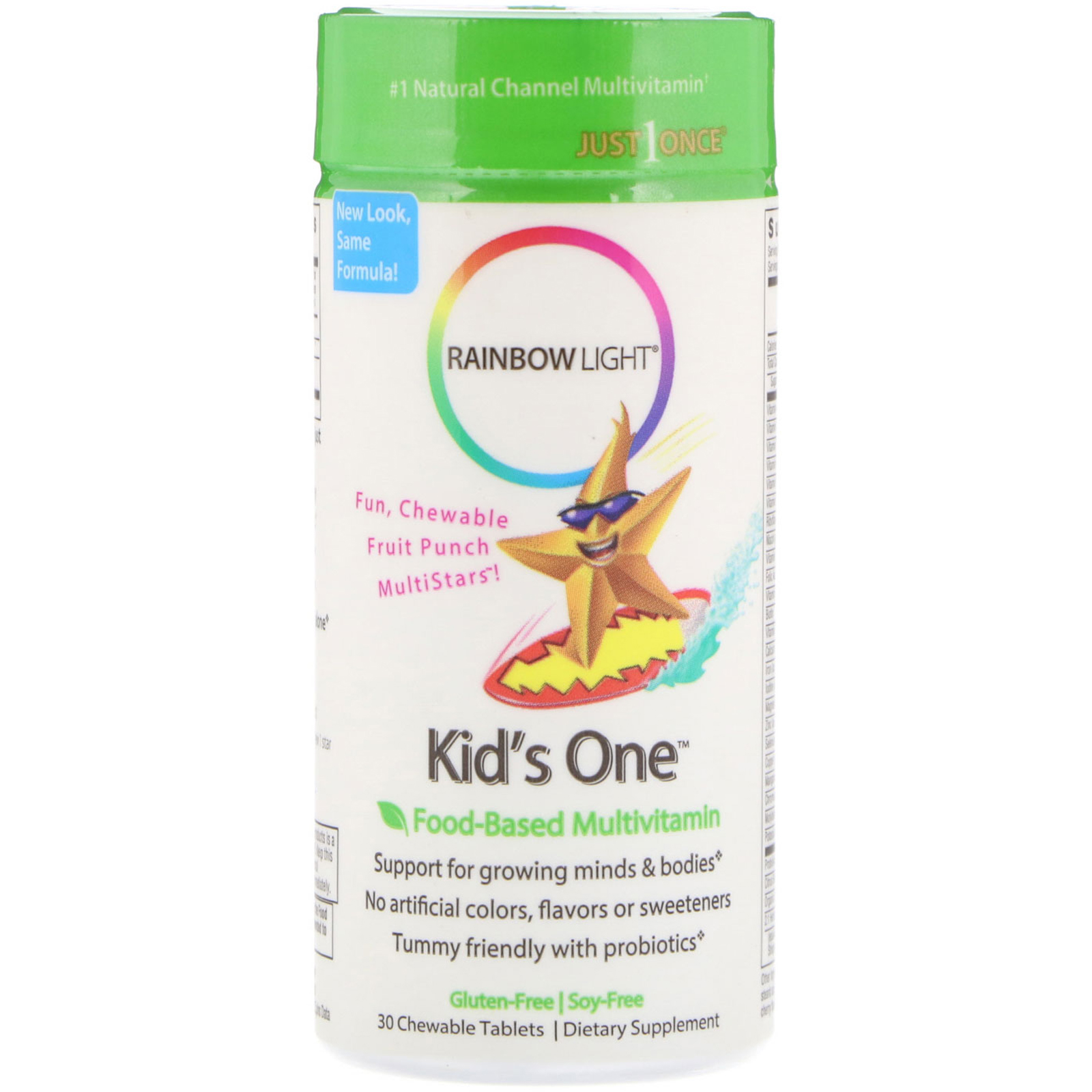 Rainbow Light, Um para Crianças, Céu Estrelado, Multivitamínico a Base de Alimentos, Ponche de Frutas, 30 comprimidos mastigáveis