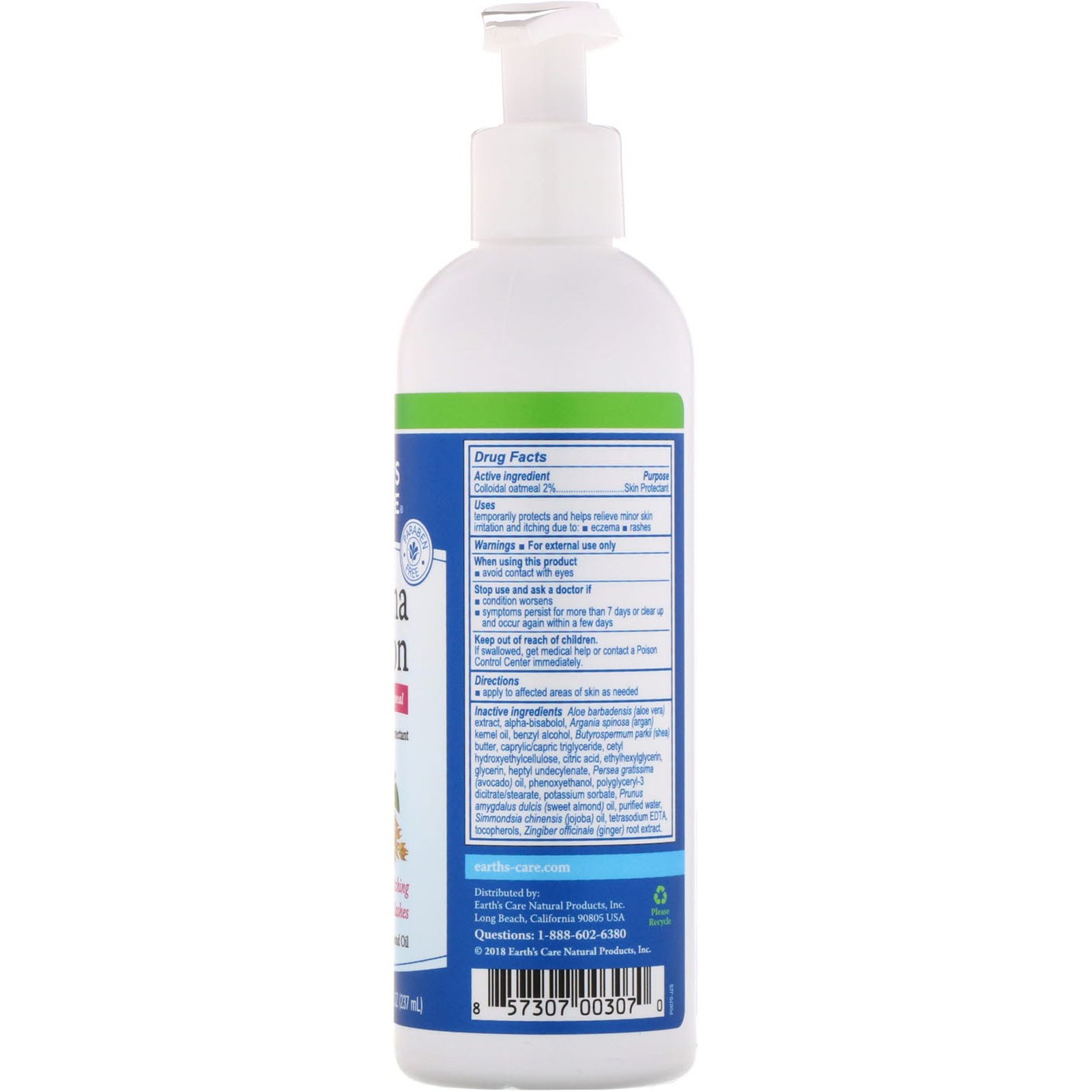 Earth's Care, Eczema Lotion, 2% Colloidal Oatmeal, 8 fl oz (237 ml) - Imagem 2