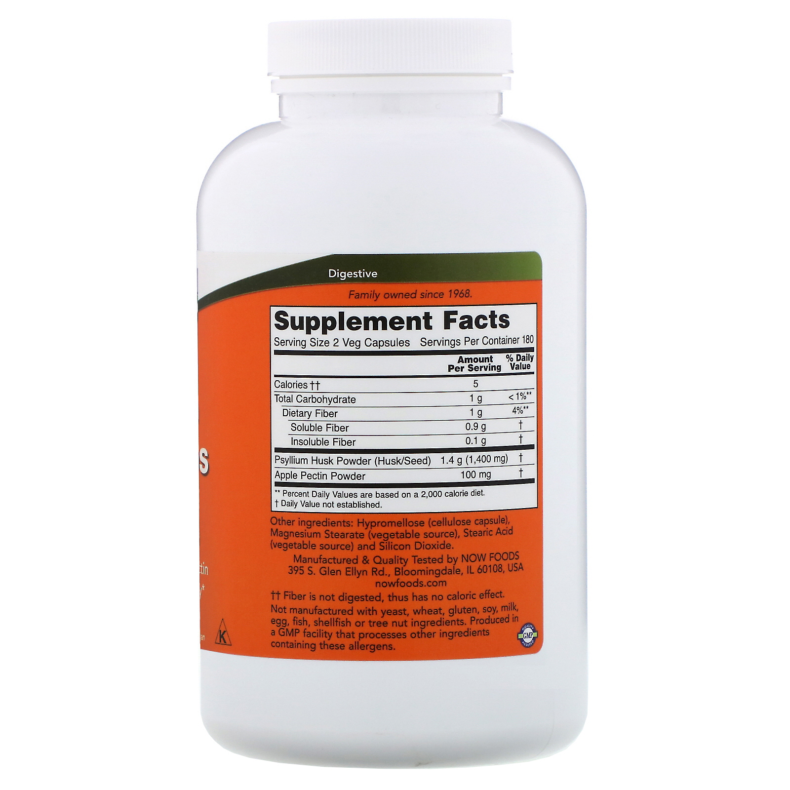 Now Foods, Cápsulas de Casca de Psílio, 700 mg, 360 Cápsulas Veg. - Imagem 2
