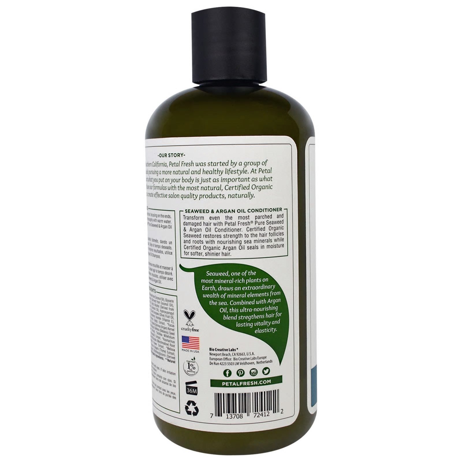 Petal Fresh, Pure, Condicionador de Fortalecimento Algas Marinhas & Óleo de Argania, 475 ml - Imagem 3