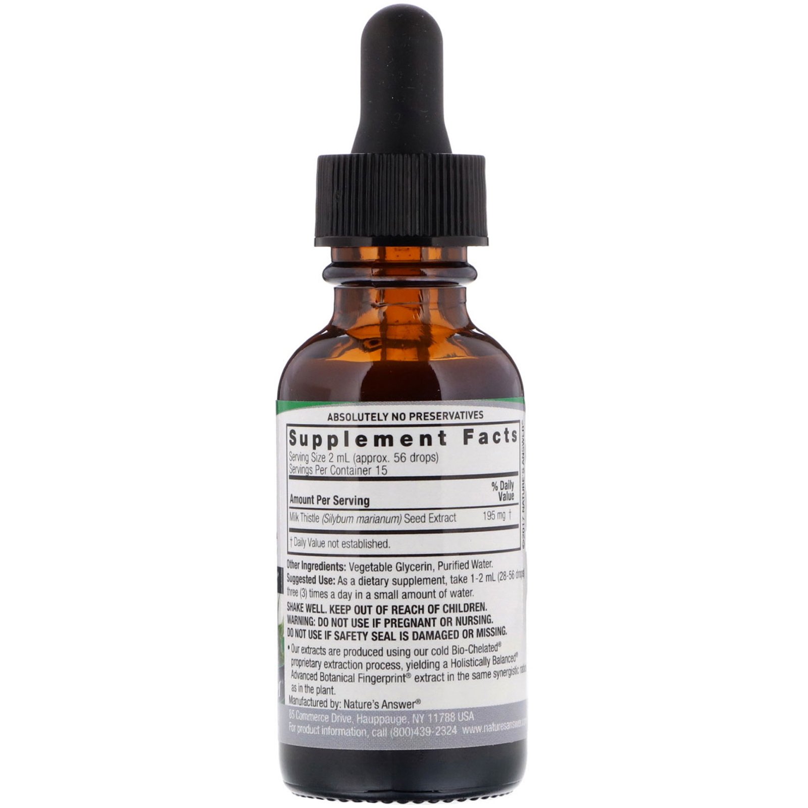 Nature's Answer, Cardo Mariano, Sem Álcool, 2000 mg, frasco de 1 oz (30 ml) - Imagem 2