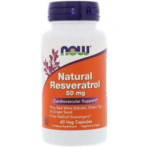 Now Foods, Resveratrol Natural, 50 mg, 60 Cápsulas Vegetarianas
