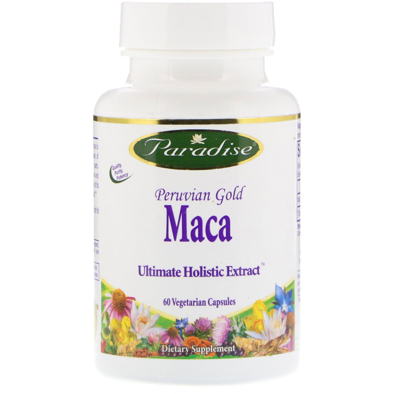 Paradise Herbs, Macarra de Ouro Peruana, 60 Cápsulas Vegetais