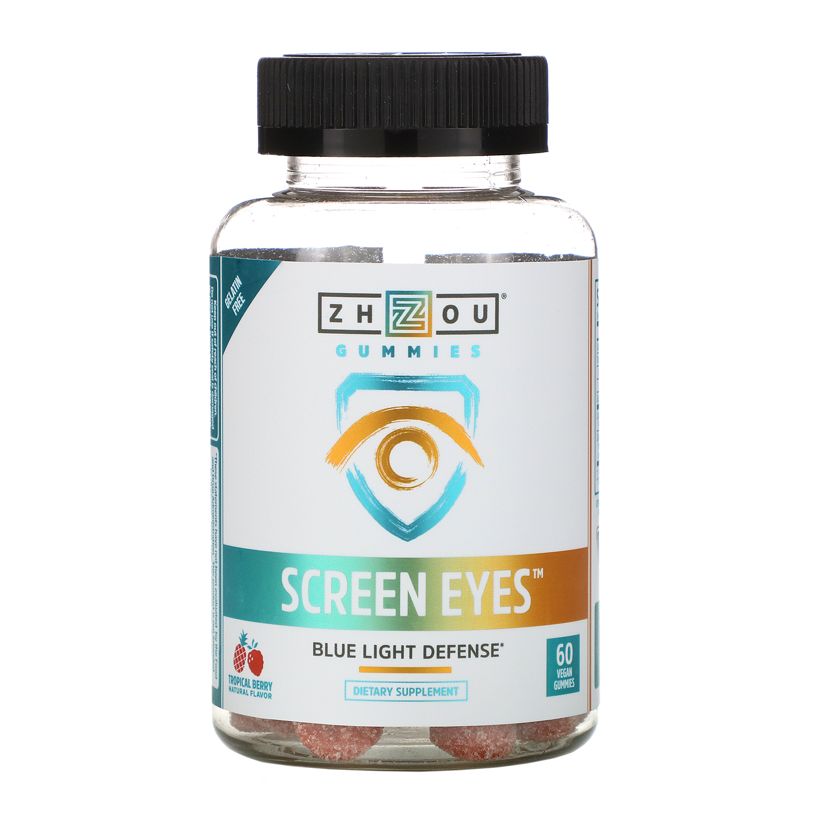 Zhou Nutrition, Screen Eyes, Tropical Berry, 60 Vegan Gummies
