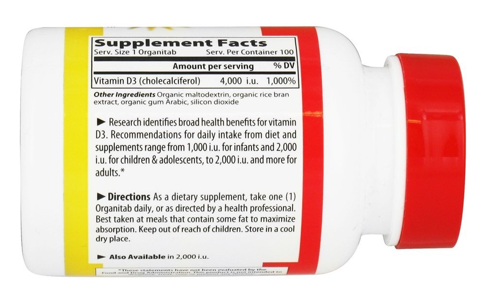 Vitamina D3 4000 UI - 100 Tablets Vibrant Health - Imagem 2