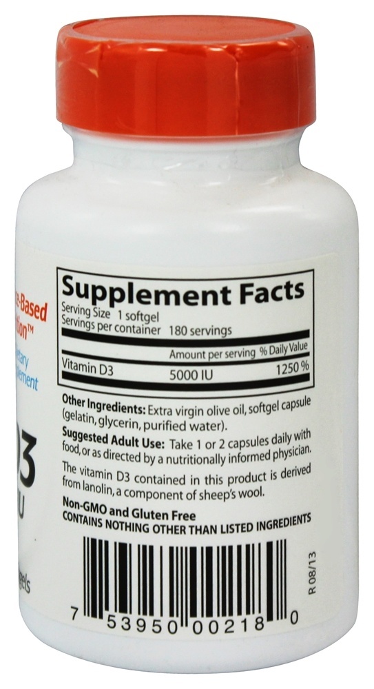 Vitamina D3 5000 UI - 180 Softgels Doctor's Best - Imagem 2