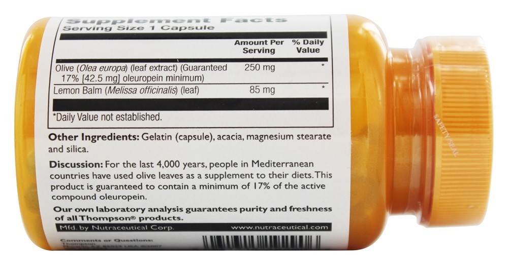 Extrato Padronizado da Folha de Oliva 250 mg. - Cápsulas 60 Thompson - Imagem 3