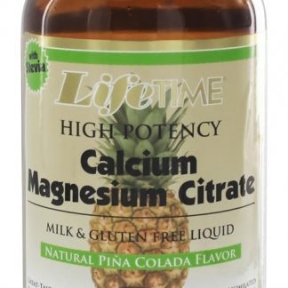 Líquido Alto Potência Cálcio Magnésio Citrato Natural Pina Colada Sabor - 16 fl. oz. LifeTime Vitamins